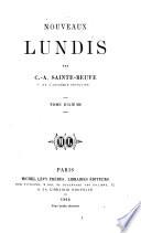 Nouveaux lundis par C.-A. Sainte-Beuve