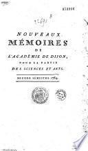 Nouveaux mémoires de l'Académie de Dijon pour la partie des sciences et des arts