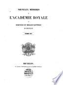 Nouveaux mémoires de l'Académie royale des sciences et belles-lettres de Bruxelles