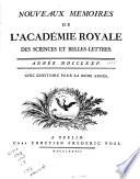 Nouveaux mémoires de l'Académie royale des sciences et belles-lettres