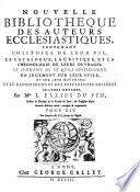 NOUVELLE BIBLIOTHEQUE DES AUTEURS ECCLESIASTIQUES