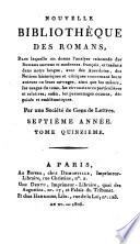 Nouvelle bibliothèque des romans
