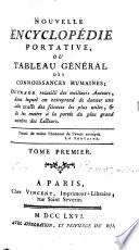 Nouvelle Encyclopédie Portative, Ou Tableau Général Des Connoissances Humaines
