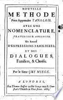 Nouvelle méthode pour apprendre l'Anglois