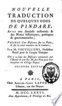 Nouvelle traduction de quelques Odes
