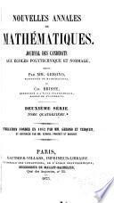 Nouvelles annales de mathématiques