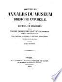 Nouvelles annales du Muséum d'Histoire Naturelle