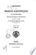 Nouvelles Archives des missions scientifiques et littéraires