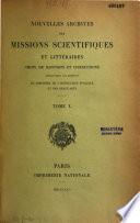 Nouvelles Archives des missions scientifiques et littéraires