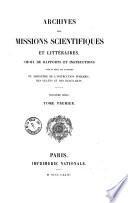 Nouvelles Archives des missions scientifiques et littéraires