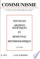 Nouvelles archives soviétiques et renouveau historiographique