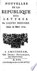 Nouvelles de la république des lettres