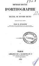 Nouvelles dictées d'orthographe