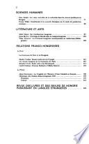 Nouvelles études hongroises
