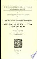 Nouvelles inscriptions de Sardes II