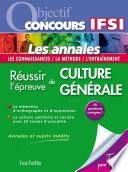 Objectif Concours IFSI Annales - L'épreuve de Culture Générale