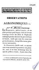 Observations agronomiques