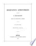 Observations astronomiques faites