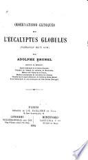 Observations cliniques sur l'eucalyptus globulus (Tasmanian blue gum)