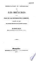 Observations et réflexions sur les brûlures faites par le gaz hydrogène carboné auxquelles sont sujets les ouvriers employés dans les mines de houille