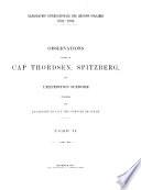 Observations faites au Cap Thordsen, Spitzberg: 1. Aurores boréales