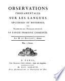 Observations fondamentales sur les langues anciennes et modernes, ou prospectus de l'ouvrage intitulé
