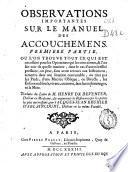Observations importantes sur le manuel des accouchemens