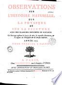 Observations sur l'histoire naturelle, sur la physique et sur la peinture