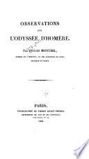 Observations sur l'Odyssée d'Homère