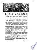 Observations sur la construction de la carte de l'ocean meridional, pour servir aux vaisseaux du Roy, dressée au dépost des cartes, plans & journaux de la Marine, par ordre de M. le comte de Maurepas, 1739 [Jacques Nicolas Bellin]