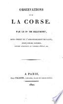 Observations sur la Corse