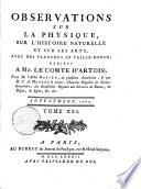 OBSERVATIONS SUR LA PHYSIQUE, SUR L'HISTOIRE NATURELLE ET SUR LES ARTS, AVEC DES PLANCHES EN TAILLE-DOUCE, DÉDIÉÉS A Mgr. LE COMTE D'ARTOIS