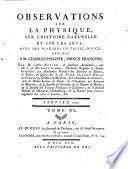 Observations sur la physique, sur l'histoire naturelle et sur les arts