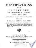 Observations sur la physique, sur l'histoire naturelle et sur les arts