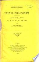 Observations sur la Vision de Piers Plowman à propos des Notes to texts A, B and C du W.W. Skeat