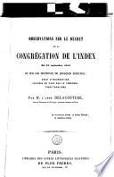 Observations sur le décret de la congrégation de l'Index du 27 septembre 1851