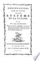 Observations sur le livre intitulé Systême de la nature