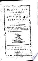 Observations sur le livre intitulé Systême de la nature