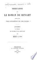 Observations sur le Roman de Renart