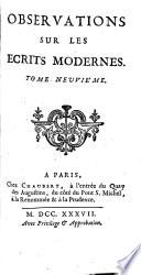 Observations sur les écrits modernes