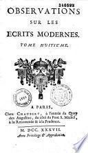 Observations sur les écrits modernes