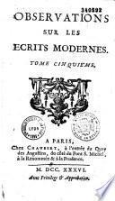 Observations sur les écrits modernes
