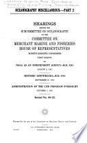 Oceanography Miscellaneous: NOAA as an independent agency