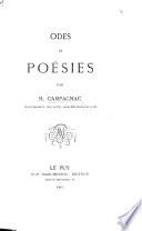 Odes et poésies. (Nécrologie sur H. Campagnac.).
