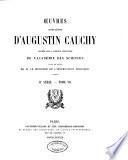 Oeuvres complètes d'Augustin Cauchy