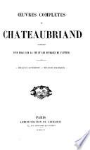 Oeuvres complètes de Chateaubriand