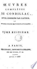 Oeuvres complètes de Condillac, 8
