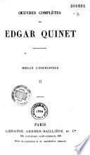 Oeuvres complètes de Edgar Quinet. Merlin l'enchanteur. I [-II]