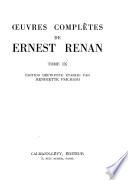Oeuvres complètes de Ernest Renan: Cahiers de jeunesse. Ma sœur Henriette. Lettres de famille. Fragments intimes et romanesques