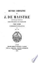 Oeuvres complètes de J. de Maistre